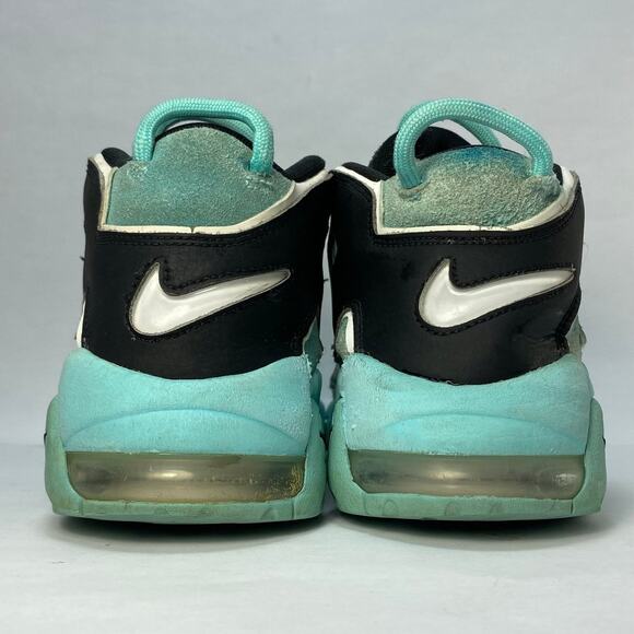 NIKE AIR "More Uptempo" (GS) Light Aqua/Black/White Shoes Size 7Y - Picture 4 of 11